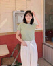 羅蒙夏季套裝女裝2025新款法式減齡短袖T恤職業(yè)兩件套夏裝搭配一整套 單T恤版夏天女款/2024新款/夏裝 S (約80-97斤) 曬單實(shí)拍圖