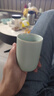 寧不凡汝窯茶杯 主人杯個(gè)人杯品茗杯暖手杯功夫茶具開(kāi)片可養蟬翼紋 天青大號兩個(gè)裝 曬單實(shí)拍圖