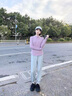 陶芙（taofu）防曬運動(dòng)服套裝女夏季專(zhuān)業(yè)健身速干皮膚衣戶(hù)外公路自行車(chē)騎行裝備 粉紫色兩件套（灰褲） S 曬單實(shí)拍圖