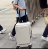 米家小米行李箱20英寸拉桿箱可登機(jī)旅行箱側(cè)開蓋密碼箱男女皮箱子煙白 曬單實拍圖