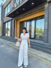 美麗衣櫥白色高腰牛仔褲女秋季寬松顯瘦垂感闊腿褲女休閑慵懶拖地長(cháng)褲子女 曬單實(shí)拍圖