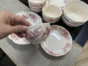 景藝陶碗碟餐具浪漫喜慶結婚套裝復古花卉新婚伴手禮家用喬遷新年餐具 浪漫序章-4人食18件配湯碗【禮盒裝】 曬單實(shí)拍圖