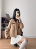 Teenie Weenie小熊女裝巴恩風(fēng)外套2025秋季新款燈芯絨拼接翻領(lǐng)夾克 卡其色 XS 曬單實(shí)拍圖