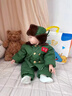 迪士尼（Disney）軍大衣兒童套裝加絨軍綠色嬰兒棉衣加厚寶寶棉服東北小孩冬季衣服 軍大衣_分體款送帽子包包 73 cm 建議15-18斤 曬單實拍圖