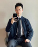 啄木鳥(niǎo)立領(lǐng)夾克男士2025春秋季新款中年男裝爸爸外套商務(wù)休閑款上衣 藍色 XL 曬單實(shí)拍圖