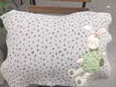 愛(ài)爾思A類(lèi)純棉紗布枕巾柔軟透氣吸汗全棉枕頭巾大人兒童家用情侶枕蓋巾 【兩條裝】春山兔枕巾-灰色 32支 曬單實(shí)拍圖