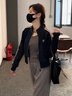芭芙達妮短款棒球服外套女2025春秋新款小個(gè)子休閑百搭夾克開(kāi)衫上衣潮 藏青色 M :106-115斤 曬單實(shí)拍圖