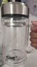 希樂(lè )希樂(lè )雙層玻璃杯泡茶杯水杯男士大容量家用耐高溫辦公杯子帶把手 鋼本色 550ml 曬單實(shí)拍圖