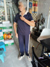 帕絲特媽媽裝夏季透氣百搭運動(dòng)撞色V領(lǐng)短袖長(cháng)褲套裝中老年女裝 藏青 3XL 曬單實(shí)拍圖