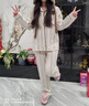 貓人純棉睡衣女士春秋夏季冬帶胸墊高級輕奢長(cháng)袖睡褲套裝可外穿家居服 條紋貓咪 【純棉舒適 自帶BRA】 L 【160-165cm/約100-120斤】 曬單實(shí)拍圖
