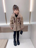 G.duck小黃鴨女童中長(cháng)款外套寶寶加絨加厚棉衣兒童冬裝新款毛毛皮草外套 卡其色 120 cm 曬單實(shí)拍圖