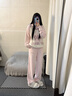 有棵樹(shù)女士睡衣女半邊絨加厚睡衣V領(lǐng)套頭抗靜電冬季情侶男士家居服套裝 【女款】粉瓷色 M 曬單實(shí)拍圖