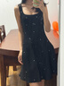 UR2025秋季新款女裝法式鉆飾背心式修身針織連衣裙UWG950197 黑色 (偏短) XS 曬單實(shí)拍圖