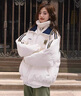 韓璐嬌（hanlujiao）羽絨棉服女冬季2025年新款短款學(xué)生加厚羽棉襖絨服女立領(lǐng)棉衣外套 米白色 M 曬單實(shí)拍圖
