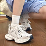 京荔娜老爹鞋女2026春季新款百搭小白鞋女韓版ins潮流厚底增高休閑女鞋 米白色 37 (235mm) 曬單實(shí)拍圖