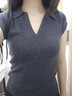 UR2025春季新款女裝簡(jiǎn)約格雷系修身短袖針織衫UWM950031 曬單實(shí)拍圖