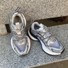 康龍男士運動(dòng)鞋春秋2025新款厚底增高休閑鞋網(wǎng)面透氣老爹鞋爆款潮流鞋 銀色 41 曬單實(shí)拍圖