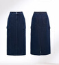 EP雅瑩女裝 抑菌冷晶醋酸涼爽工裝直筒牛仔半身裙秋裝商場(chǎng)同款J302A 藏青 M 曬單實(shí)拍圖
