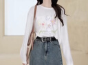 UR2025秋季新款女裝鬼馬童趣休閑手繪印花長(zhǎng)袖T恤UYL450247 本白 (面料微透) S 曬單實(shí)拍圖