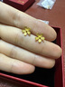 周六福（ZLF）  黃金耳飾女款無(wú)極金花期如夢(mèng)甜美花朵足金耳釘 計價(jià) 1.51g 曬單實(shí)拍圖