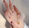 中國黃金（CHINA GOLD）黃金吊墜女足金水滴蓮花項鏈教師節生日禮物紀念實(shí)用送女友老婆足金吊墜 約0.3g【贈銀鏈-玫瑰禮盒】 曬單實(shí)拍圖