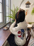 燦圖美式潮牌植絨刺繡連帽衛(wèi)衣女春秋季重磅寬松情侶帽衫運(yùn)動(dòng)上衣外套 白色【常規(guī)款】 L 曬單實(shí)拍圖