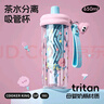 炊大皇吸管杯水杯女高顏值2025便攜可愛(ài)tritan隨行果汁杯淘淘粉650ml 曬單實(shí)拍圖