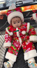 G.DUCKKIDS小黃鴨?wèn)|北大花襖嬰兒冬裝加厚連體衣男女寶寶中國風(fēng)喜慶拜年服冬 紅色 送帽子 80cm 曬單實(shí)拍圖