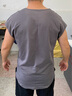 續點(diǎn)寬肩背心男無(wú)袖寬松夏棉彈力運動(dòng)健身砍肩圓領(lǐng)潮男士打底衫t恤男 深灰色寬肩 L 碼（135-153斤左右）寬松版型 曬單實(shí)拍圖