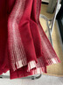 BOHOBOCO100%羊毛披肩外搭女秋冬季保暖大圍巾新疆西藏旅行 酒紅色 均碼 曬單實(shí)拍圖