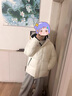 FILA 斐樂官方女士羽絨服時尚休閑簡約基礎連帽外套 云菇白-WT L (170) 88A 曬單實拍圖