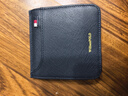 WILLIAMPOLO超薄便攜卡包男真皮零錢(qián)包卡套小卡夾駕駛證銀行卡防盜刷保護套 藍色十字紋-無(wú)鈔位 0卡位 曬單實(shí)拍圖