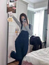 羅蒙（ROMON）牛仔背帶褲女春秋2025新款時尚休閑百搭洋氣減齡顯瘦吊帶褲連體褲 普洗藍 M 曬單實拍圖