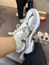 耐克（NIKE）AL8女子透氣運動(dòng)鞋秋季復古跑鞋風(fēng)翻毛皮網(wǎng)眼時(shí)尚FJ3794 101白/金屬銀/煙灰/黑/淺灰 38 曬單實(shí)拍圖
