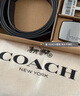 蔻馳（COACH）【品牌直供】男士雙扣頭腰帶禮盒PVC配皮革灰黑色CW362QBMI5 曬單實(shí)拍圖