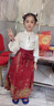 羅蒙漢服女童古裝中國風(fēng)馬面裙兒童演出服 焦紅織金馬面裙兩件套 140 曬單實(shí)拍圖