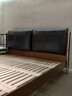 卡熙緹流影床中古風(fēng)真皮實(shí)木家用包豪斯主臥法式復古軟包 羽絨款-爵士黑油蠟頭層牛皮（接觸面范圍真皮） 1.8米床（櫸木排骨架） 曬單實(shí)拍圖