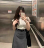 舒芳蝶（shufangdie）連衣裙2025夏季新款高級感穿搭職業(yè)套裝裙子女小個子半身裙兩件套 【兩件套】灰色上衣+灰色半身裙 L 曬單實拍圖
