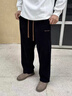 啄木鳥(niǎo)直筒衛褲男春秋季新款寬松運動(dòng)休閑長(cháng)褲男生雪尼爾冬裝修身褲子 170深灰加絨 XL /120-150斤 曬單實(shí)拍圖