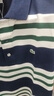 LACOSTE法國鱷魚(yú)男裝春夏簡(jiǎn)約休閑拼色條紋短袖Polo衫|PH3839 291/墨綠/白色 M (175) 4 曬單實(shí)拍圖