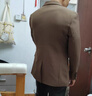 皮爾卡丹（pierre cardin）秋季設計感西裝外套男棕色西服立體垂感青年休閑約會(huì )小西裝單西潮 棕色  XL 135-150斤 曬單實(shí)拍圖