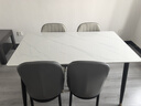 全品屋巖板餐桌家用4-6人小戶型桌椅組合長(zhǎng)方形現(xiàn)代簡(jiǎn)約吧臺(tái)吃飯大桌子 【12MM厚】亮光雪山白 送貨入戶 120cm 【寬70CM】一桌四椅 曬單實(shí)拍圖