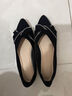 樂(lè )卡利尖頭單鞋女平底春秋黑色時(shí)尚淑女風(fēng)淺口百搭時(shí)尚軟底工作四季瓢鞋 黑色37碼 曬單實(shí)拍圖