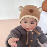 貝娜茜嬰兒帽子秋冬季寶寶毛線(xiàn)帽嬰幼兒男護耳針織帽加厚新款小冬季保暖 卡皮巴-咖色 6-18個(gè)月（44-48CM） 曬單實(shí)拍圖