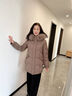 鴨鴨（YAYA）媽媽羽絨服中長(cháng)款大碼2025新款中老年人女裝冬季加厚毛領(lǐng)外套 琥珀色 2XL 【建議105-120斤】 曬單實(shí)拍圖