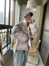 鏡莎刺繡立領(lǐng)棉服女2025新款冬季潮冬學(xué)生小眾不臃腫羽棉襖絨服女外套 粉色 均碼 可以備注碼數10 曬單實(shí)拍圖