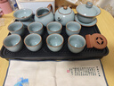 京東京造 茶具整套 功夫茶具套裝帶茶盤茶壺茶杯 天青汝窯西施壺 16件 曬單實(shí)拍圖