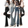 真維斯（Jeanswest）淺色微喇牛仔褲女夏季2025新款高腰顯瘦毛邊喇叭馬蹄褲子 灰色-長(cháng)褲 M 曬單實(shí)拍圖