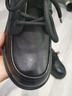 蜘蛛王厚底小皮鞋女2025新款英倫風(fēng)系帶單鞋真皮女士增高樂(lè )福鞋媽媽鞋 黑色 37 曬單實(shí)拍圖