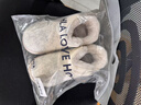 海瀾之家（HLA）高幫保暖全包跟棉拖鞋男士秋冬季新款家居加厚毛絨保暖情侶棉鞋 象牙白 40-41 【適合39-40碼腳】 曬單實(shí)拍圖
